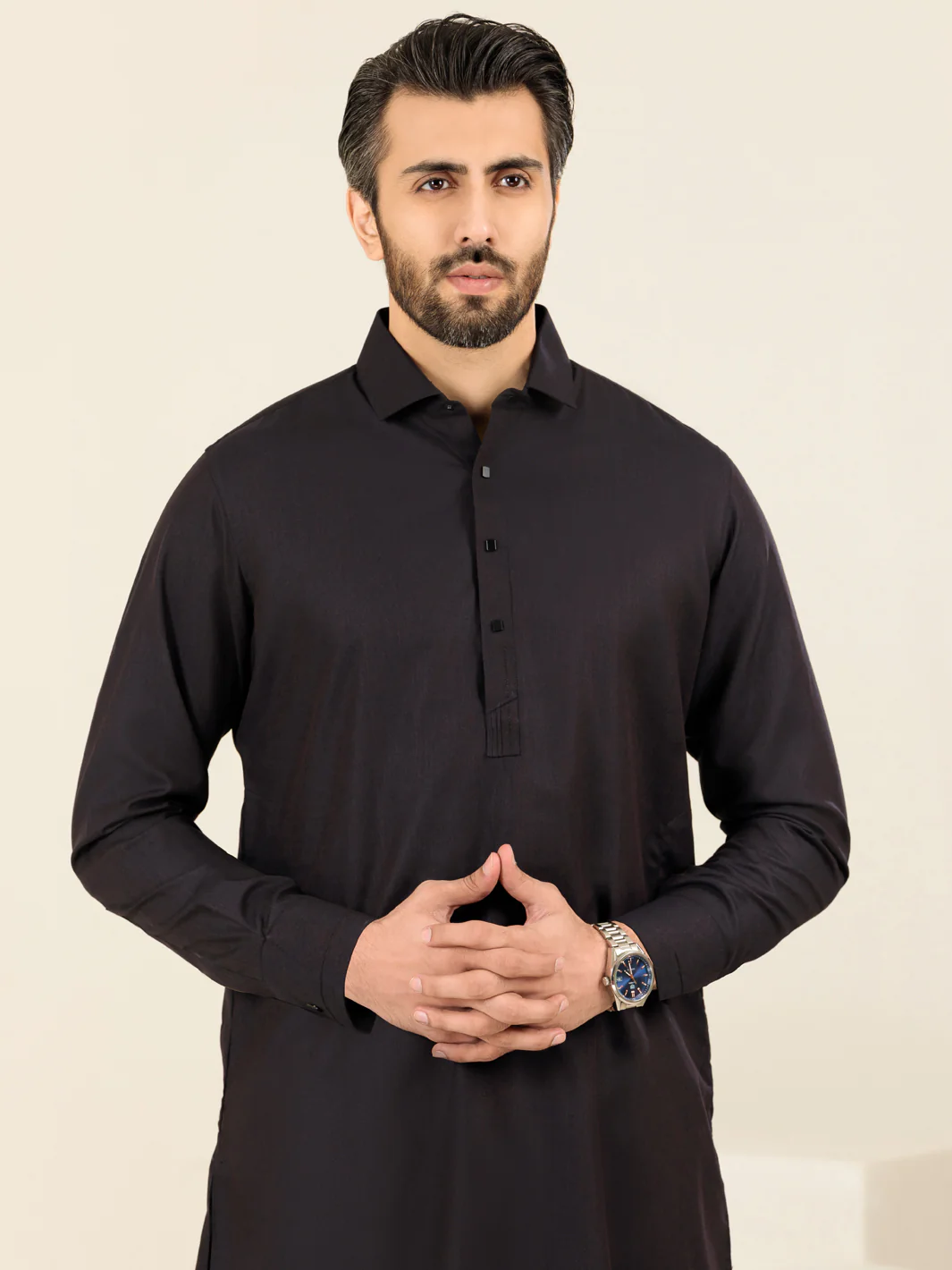 Dark Brown Blended Kameez Shalwar - ALWA-KS-318 - Image 2