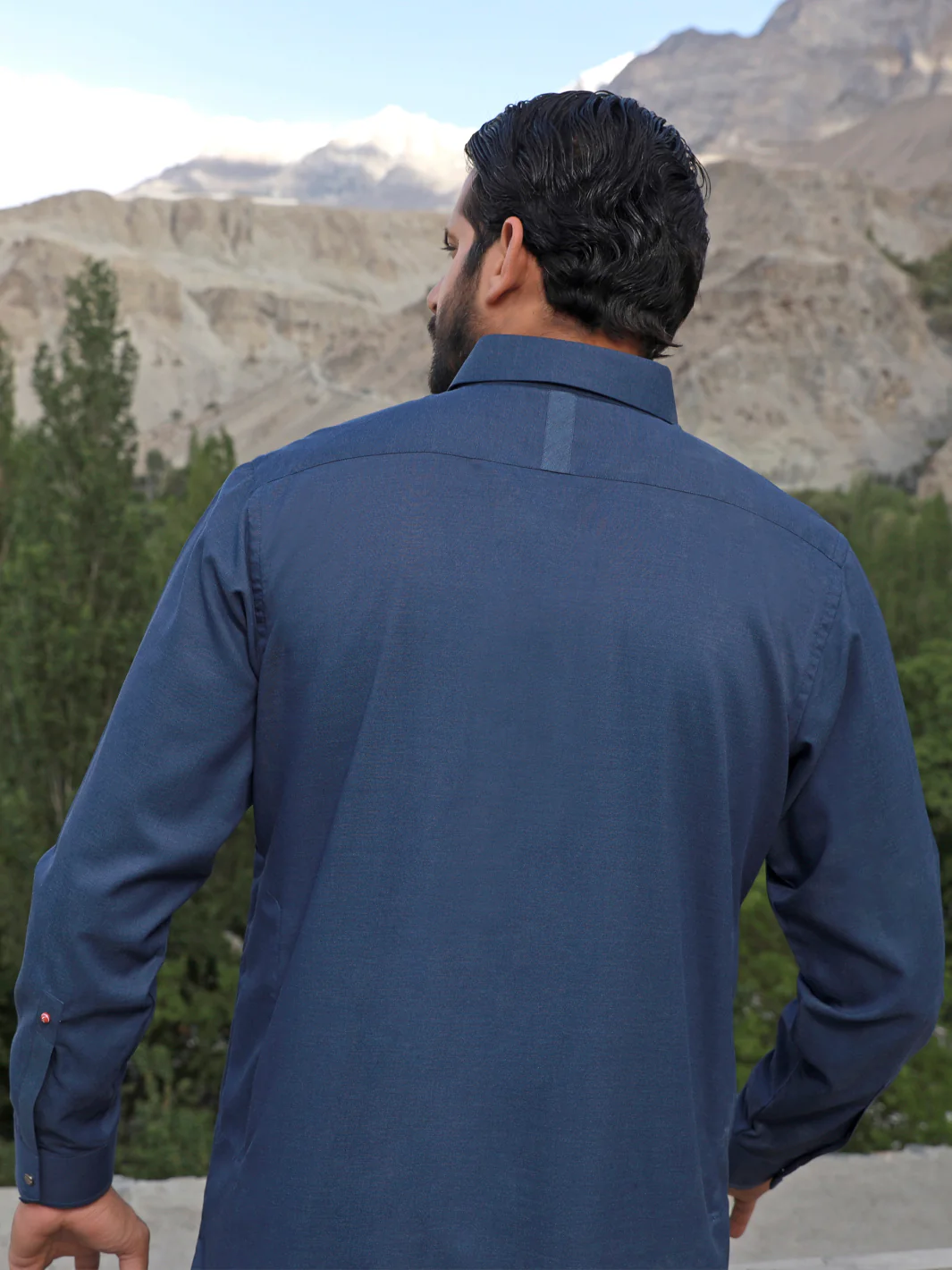 Blue Blended Kameez Shalwar - ALWA-KS-326 - Image 4
