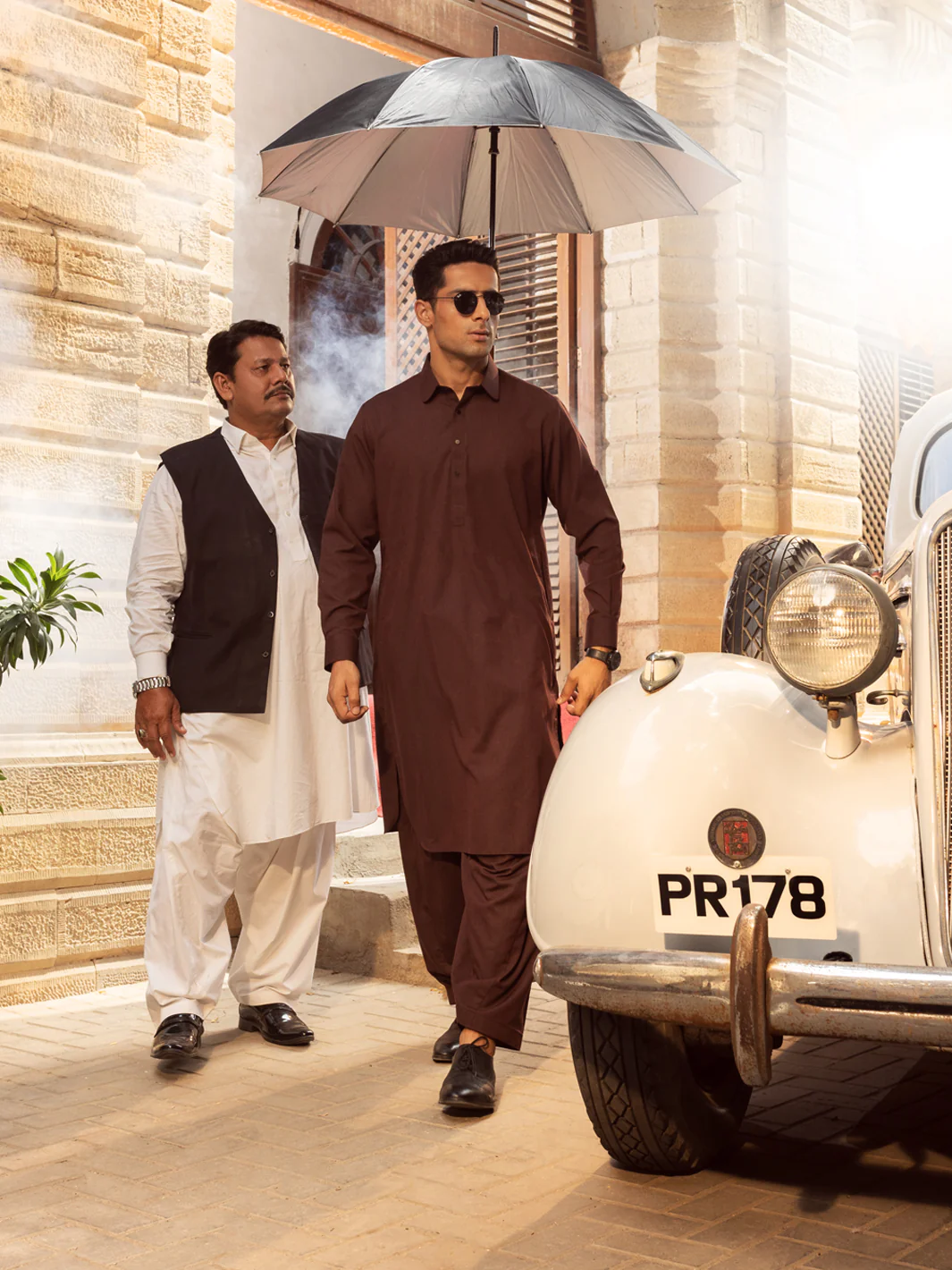 Maroon Blended Kameez Shalwar - ALWA-KS-382 - Image 4