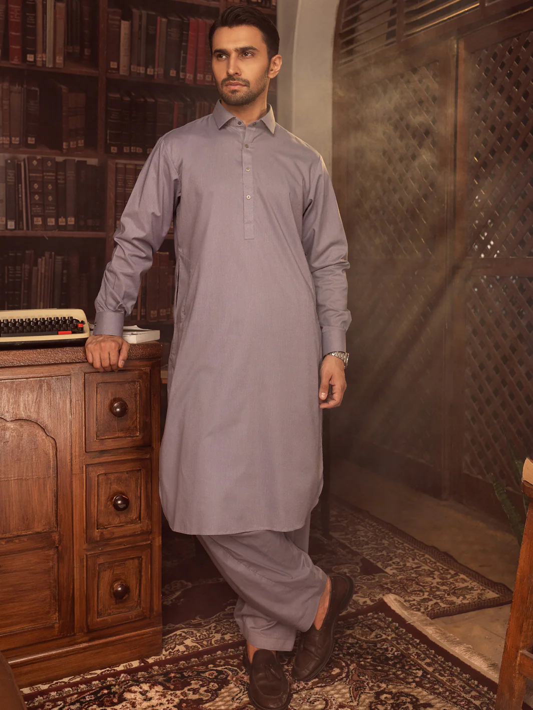 Purple Blended Kameez Shalwar - ALWA-KS-408