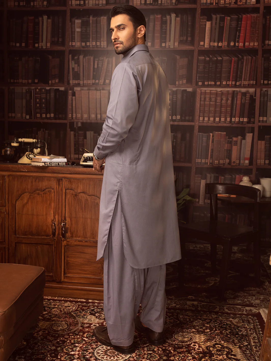 Purple Blended Kameez Shalwar - ALWA-KS-408 - Image 2