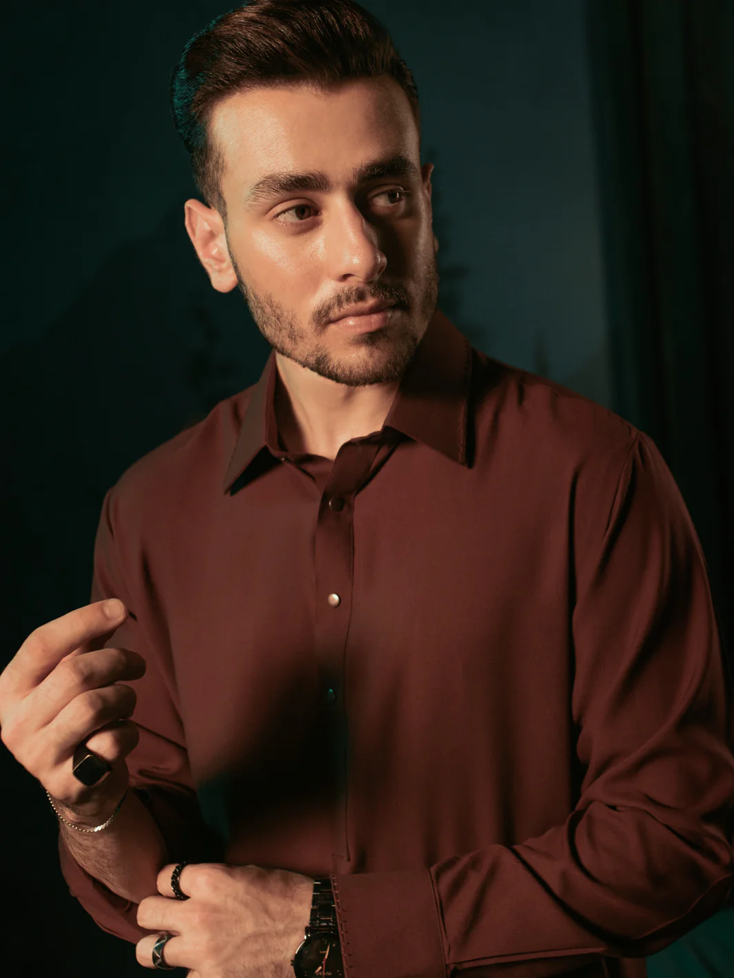 Maroon Blended Kameez Shalwar - ALWA-KS-411 - Image 4