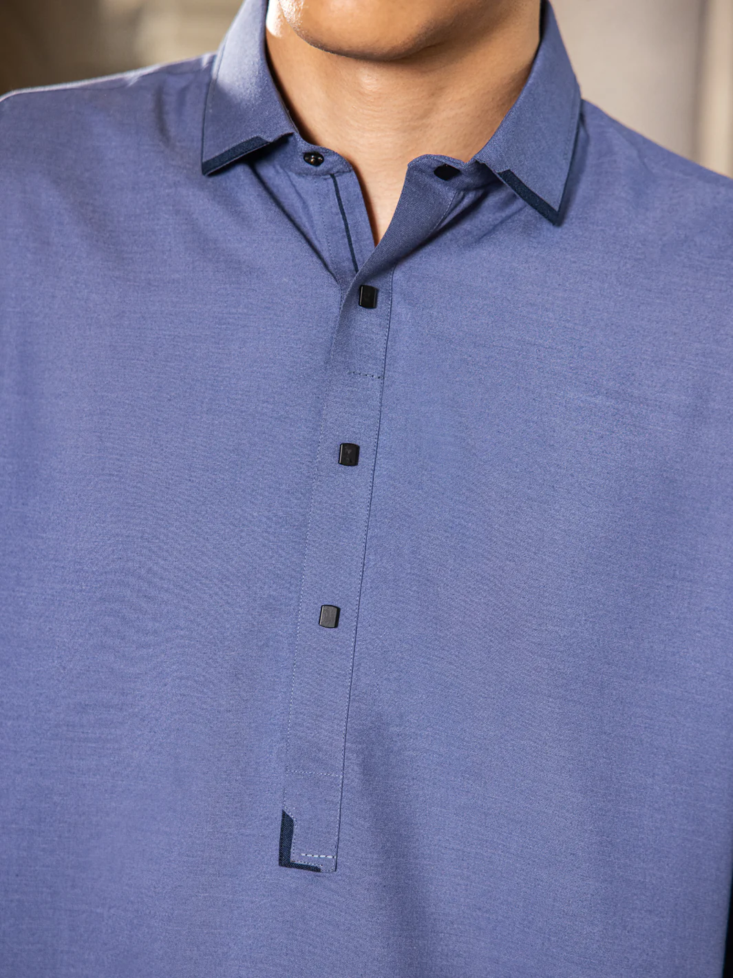 Blue Blended Kameez Shalwar - ALWA-KS-428 - Image 3