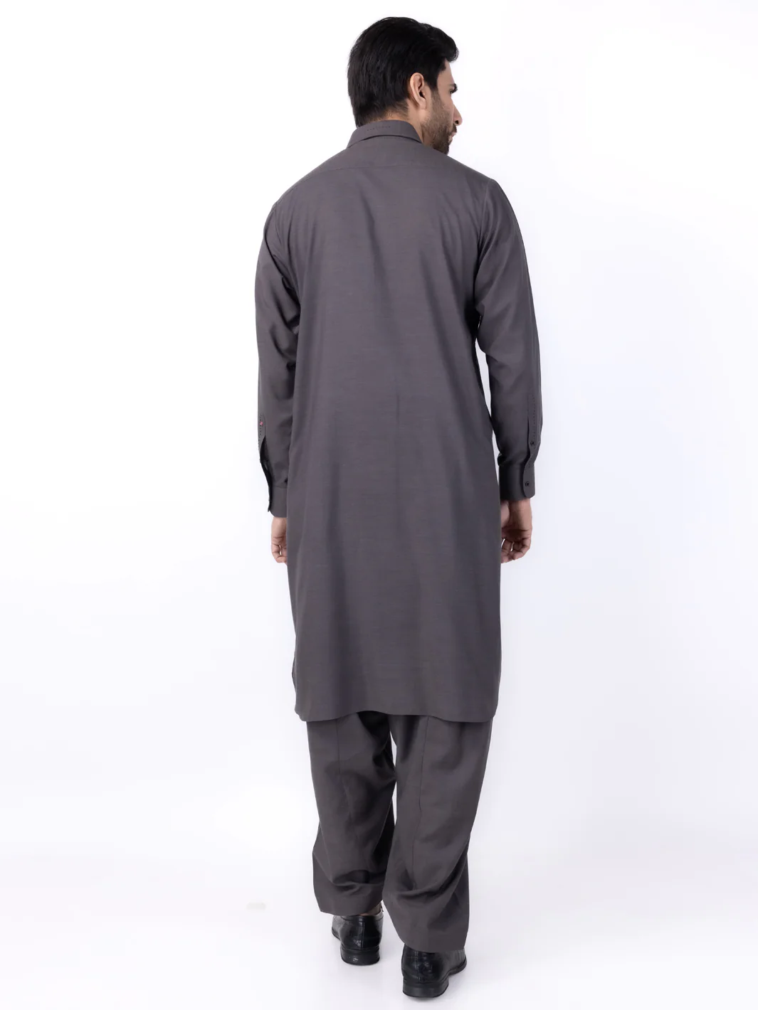 Charcoal Grey Blended Kameez Shalwar - ALWA-KS-433 - Image 2