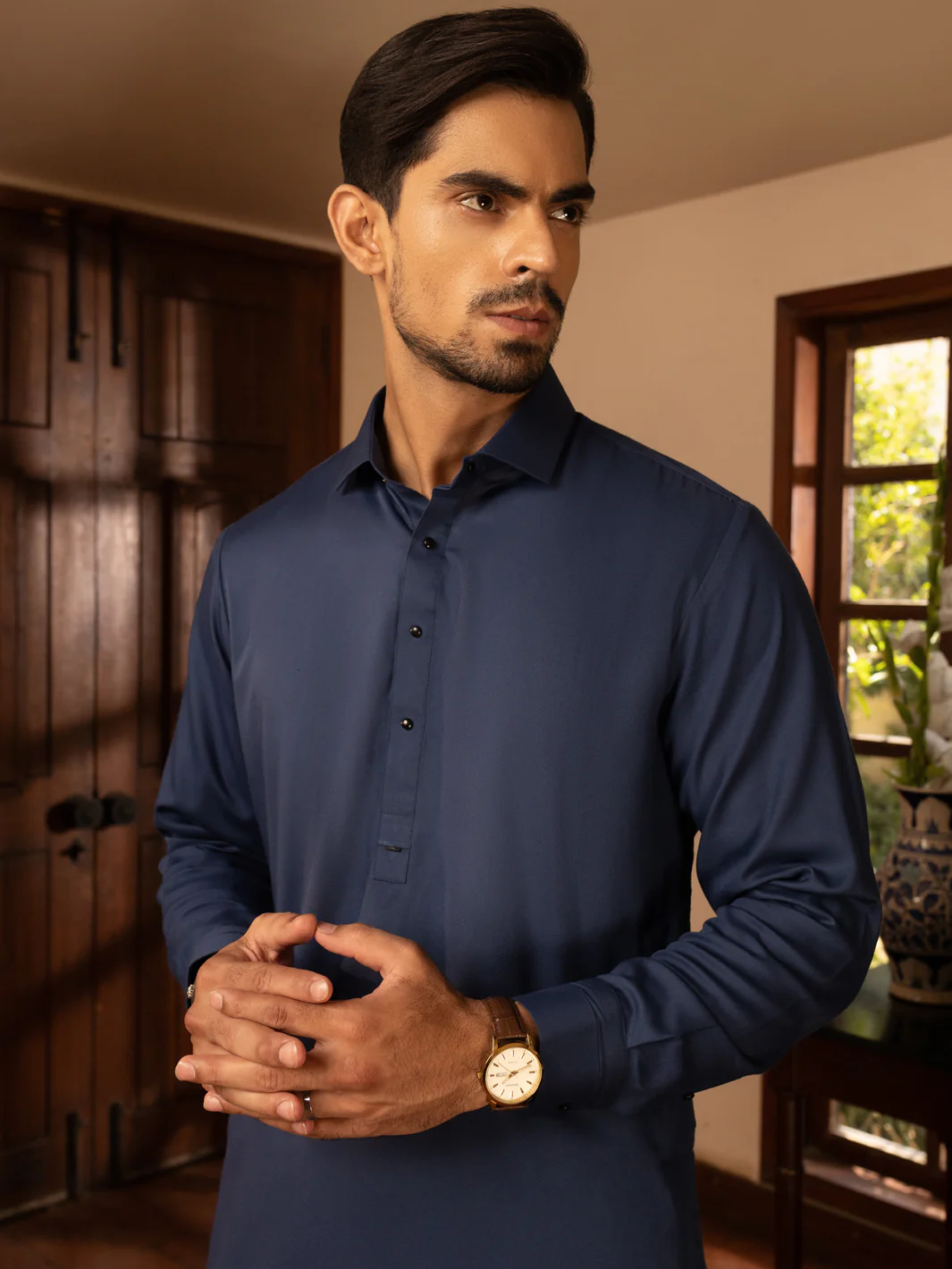 Blue Blended Kameez Shalwar - ALWA-KS-469 - Image 2