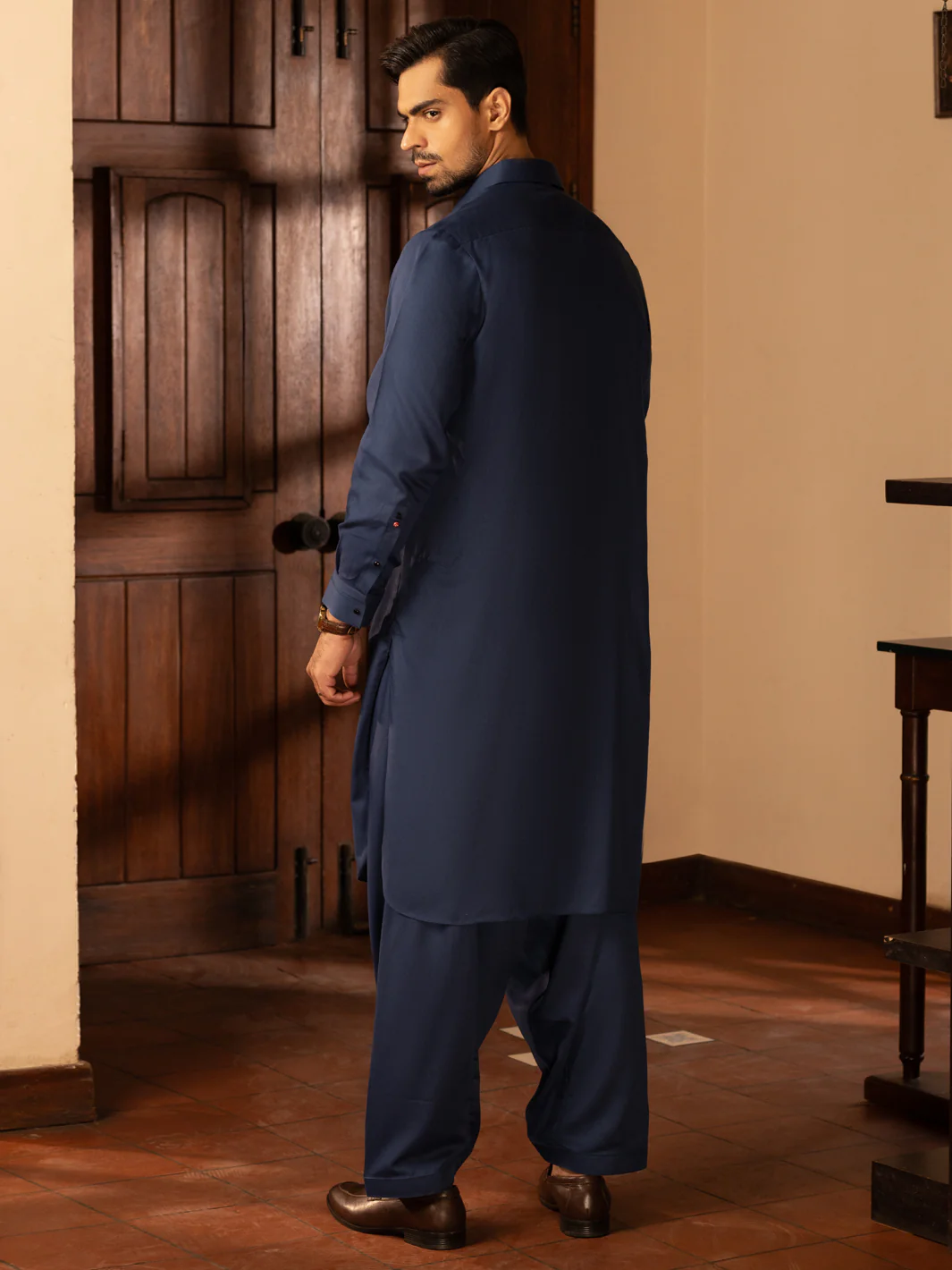 Blue Blended Kameez Shalwar - ALWA-KS-469 - Image 3