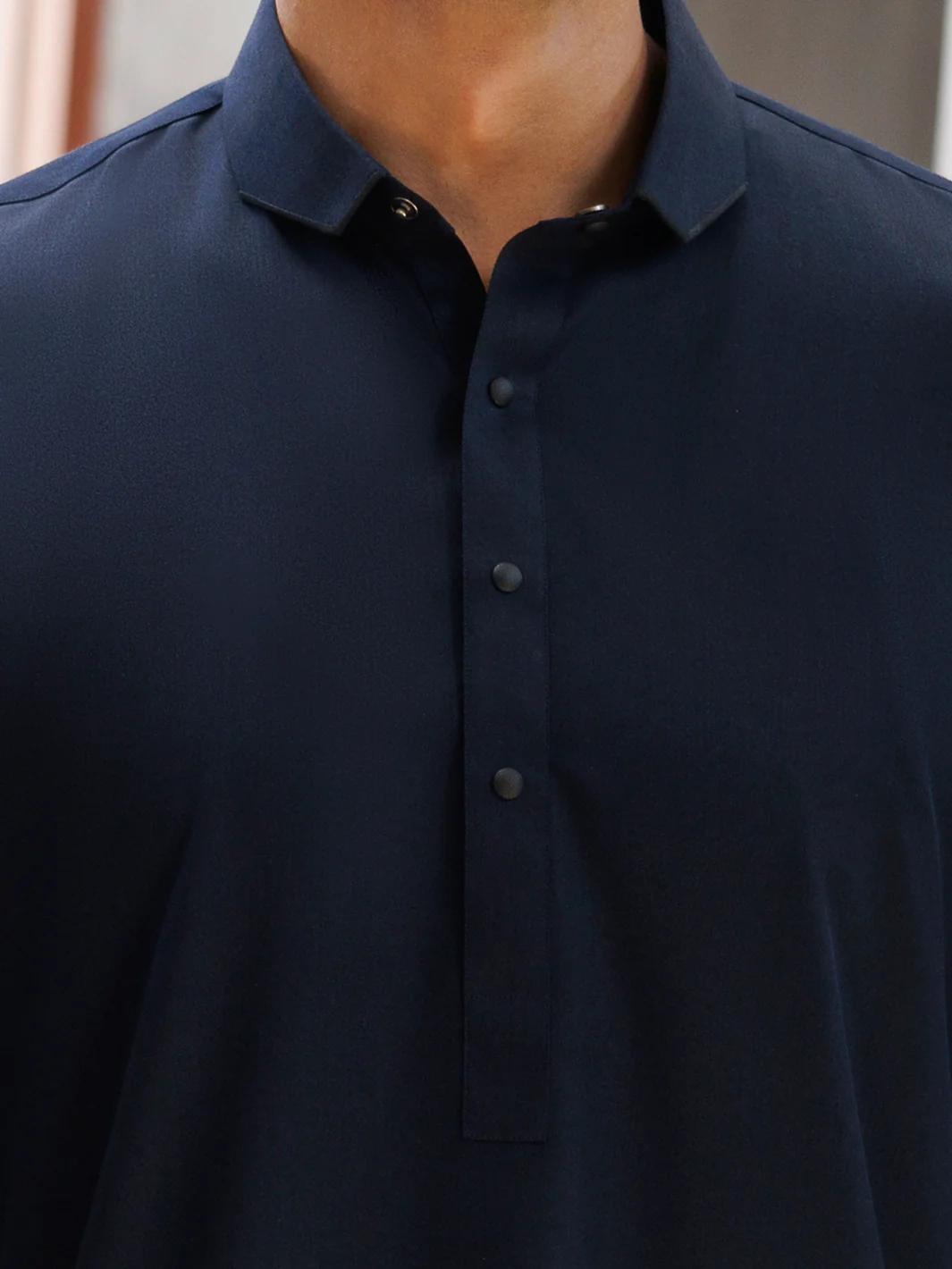 Navy Blue Blended Kameez Shalwar - ALWA-KS-497 - Image 4