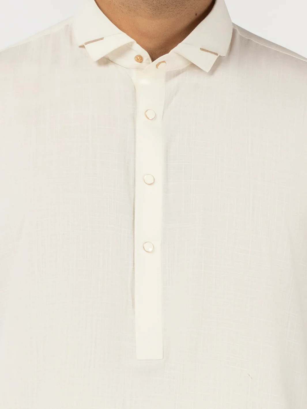 White Blended Kameez Shalwar - ALWA-KS-512 - Image 3