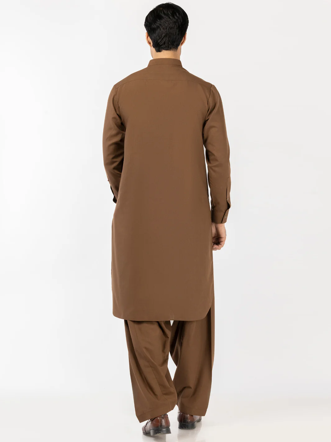 Brown Blended Kameez Shalwar - ALWA-KS-519A - Image 2