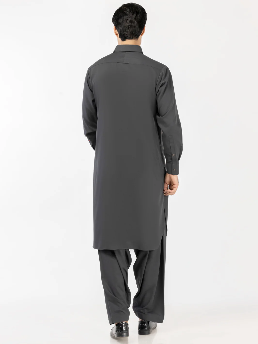 Charcoal Grey Blended Kameez Shalwar - ALWA-KS-521 - Image 4