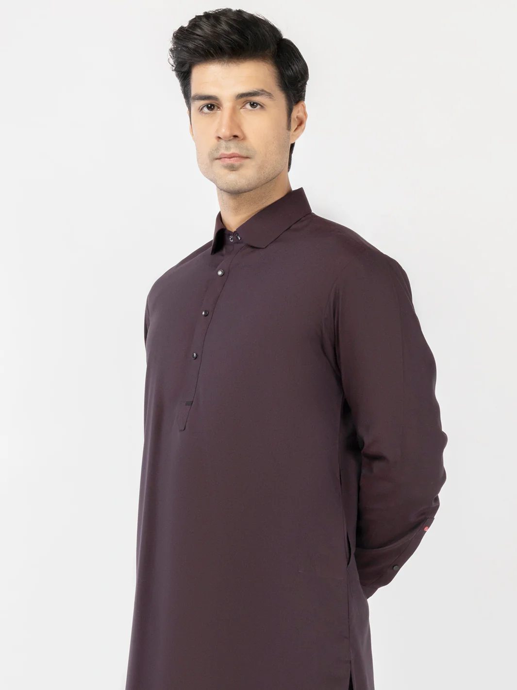 Maroon Blended Kameez Shalwar - ALWA-KS-524 - Image 2