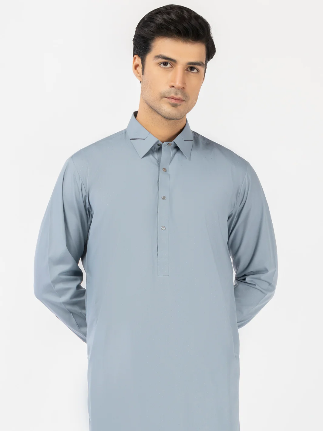 Light Blue Blended Kameez Shalwar - ALWA-KS-525 - Image 2