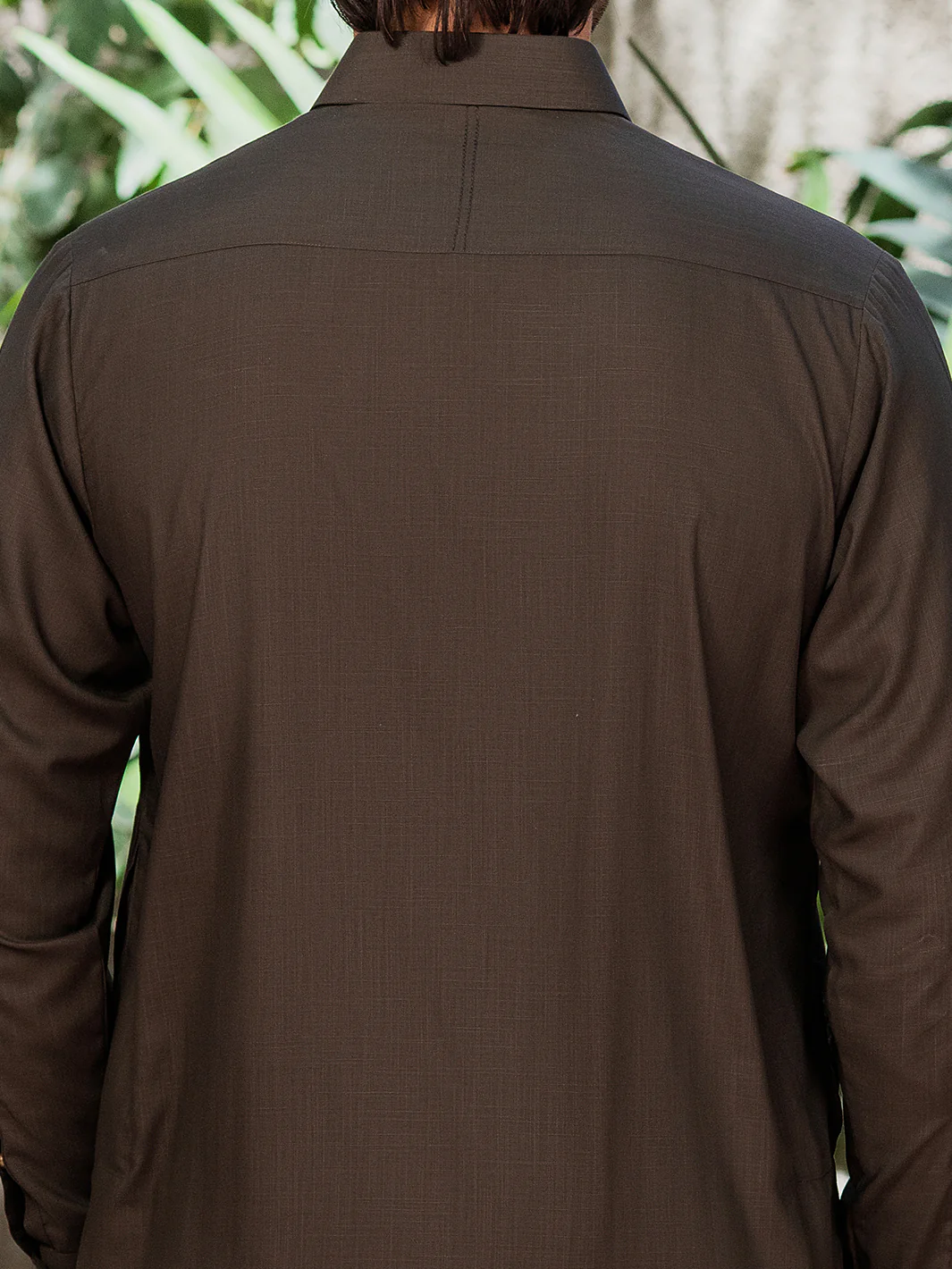 Olive Green Blended Kameez Shalwar - ALWA-KS-530 - Image 4