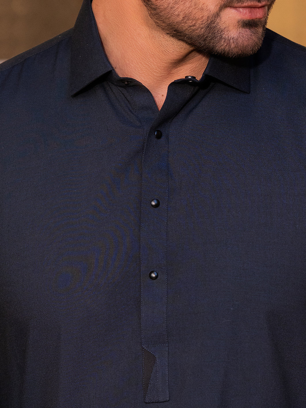 Dark Blue Blended Kameez Shalwar - ALWA-KS-532 - Image 4