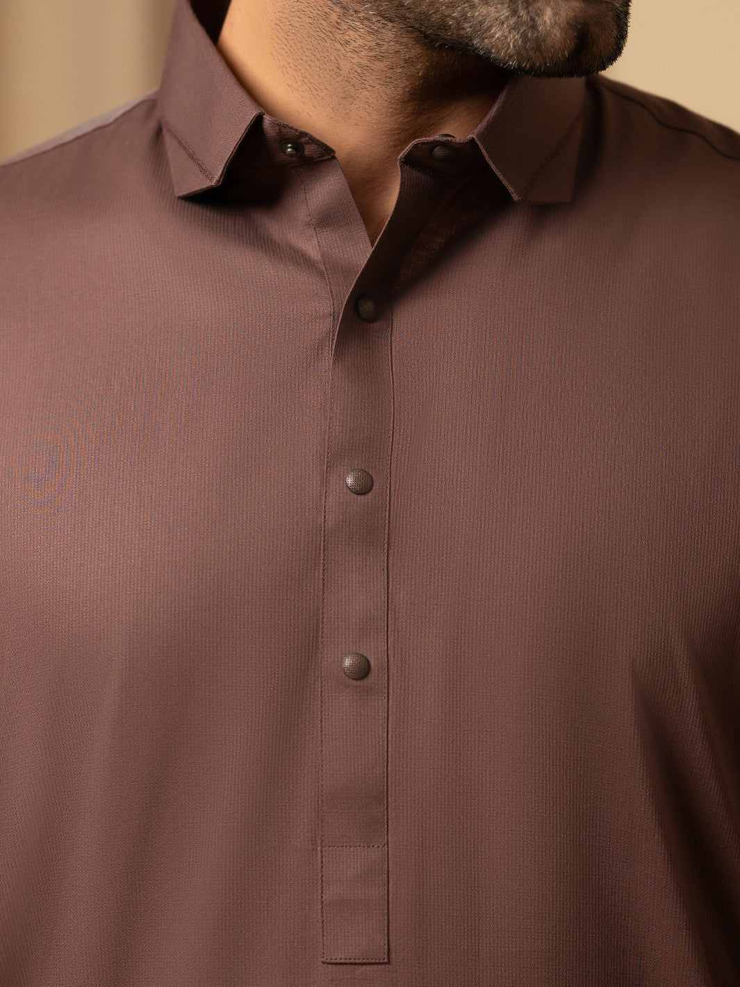 Brown Cotton Kameez Shalwar - ALWA-KS-543 - Image 5