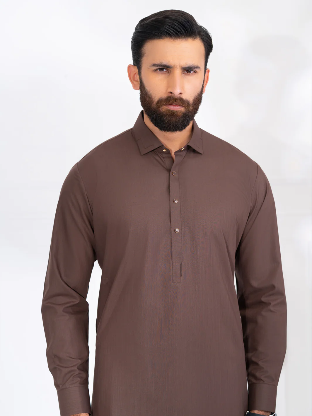 Brown Blended Kameez Shalwar - ALWA-KS-561 - Image 2