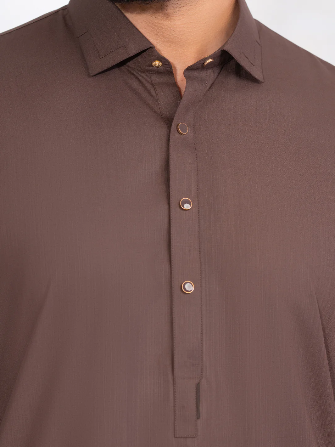 Brown Blended Kameez Shalwar - ALWA-KS-561 - Image 3