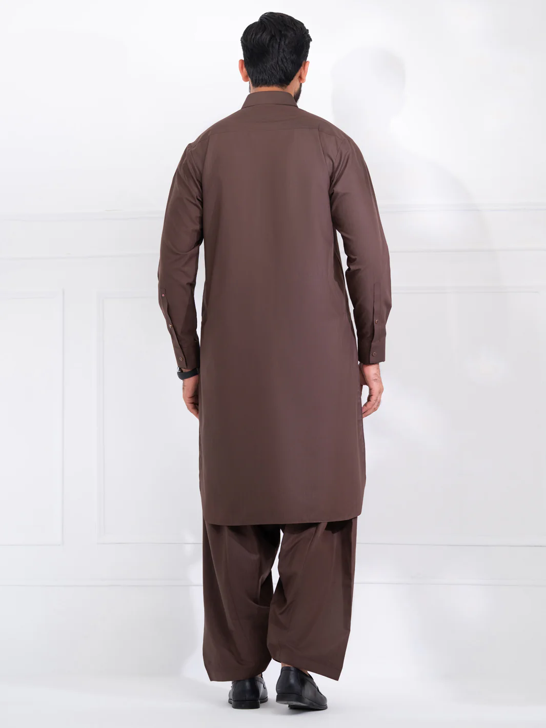 Brown Blended Kameez Shalwar - ALWA-KS-561 - Image 4