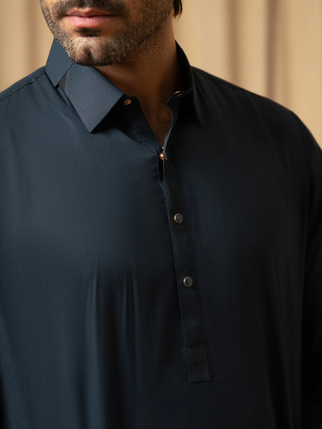 Navy Blue Cotton Kameez Shalwar - ALWA-KS-571 - Image 4