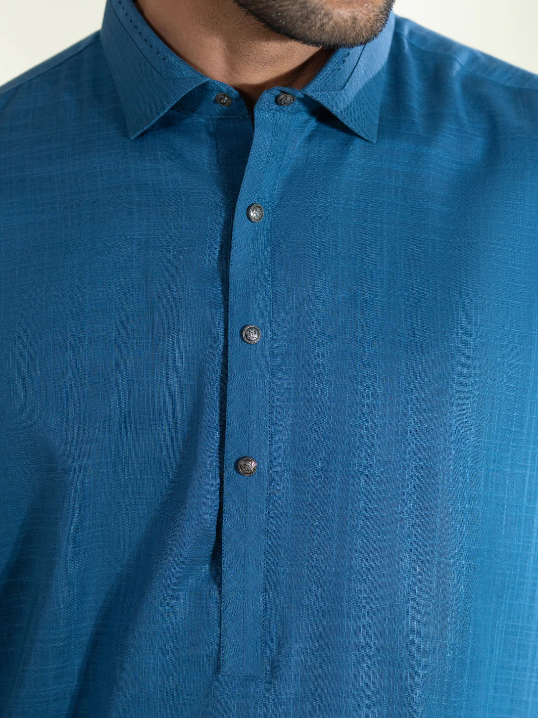 Blue Cotton Kameez Shalwar - ALWA-KS-572 - Image 4