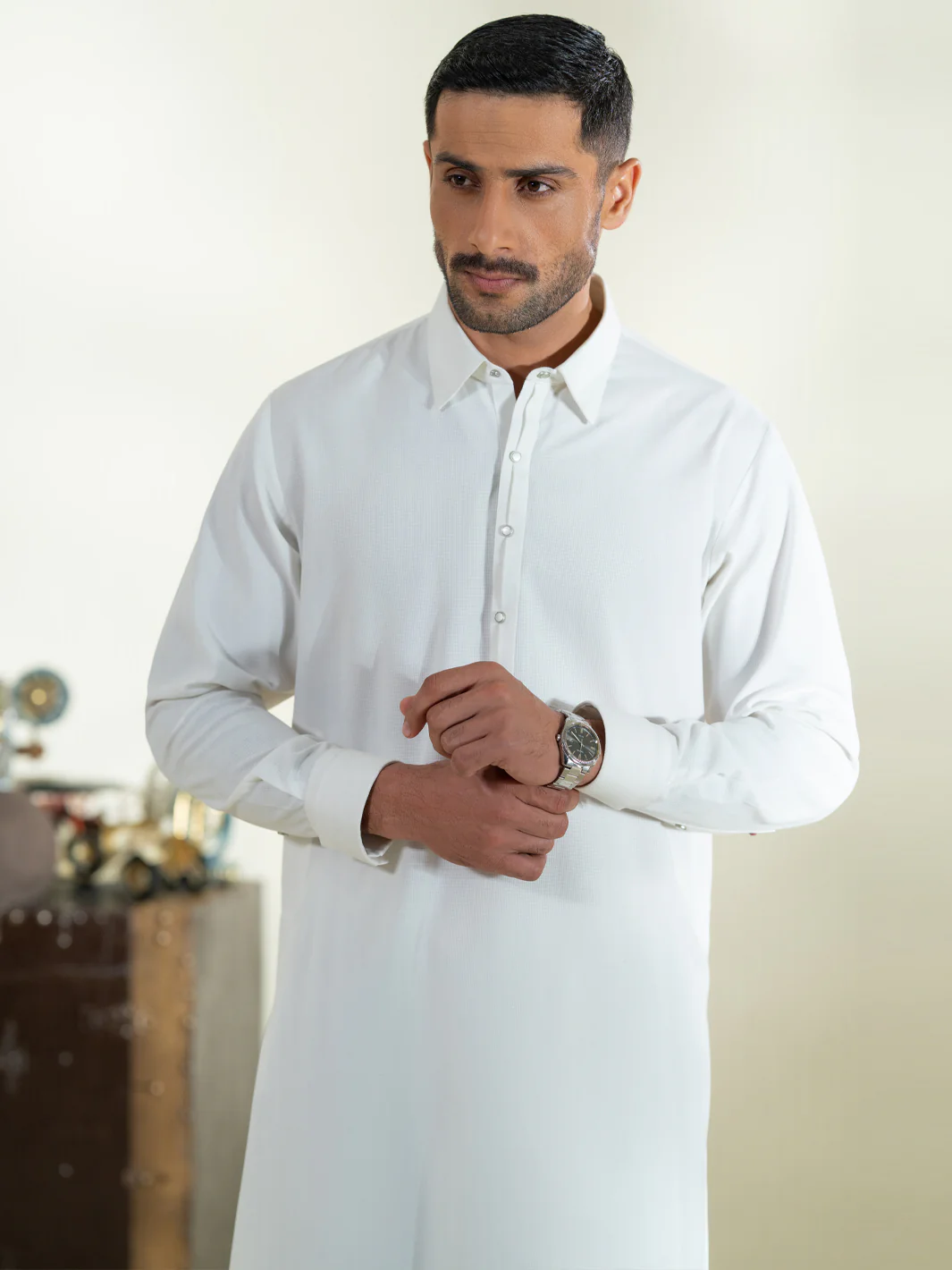 Off White Kameez Shalwar - ALWA-KS-579 - Image 2