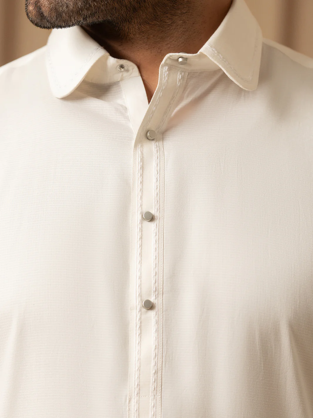 Off White Cotton Kameez Shalwar - ALWA-KS-581 - Image 4
