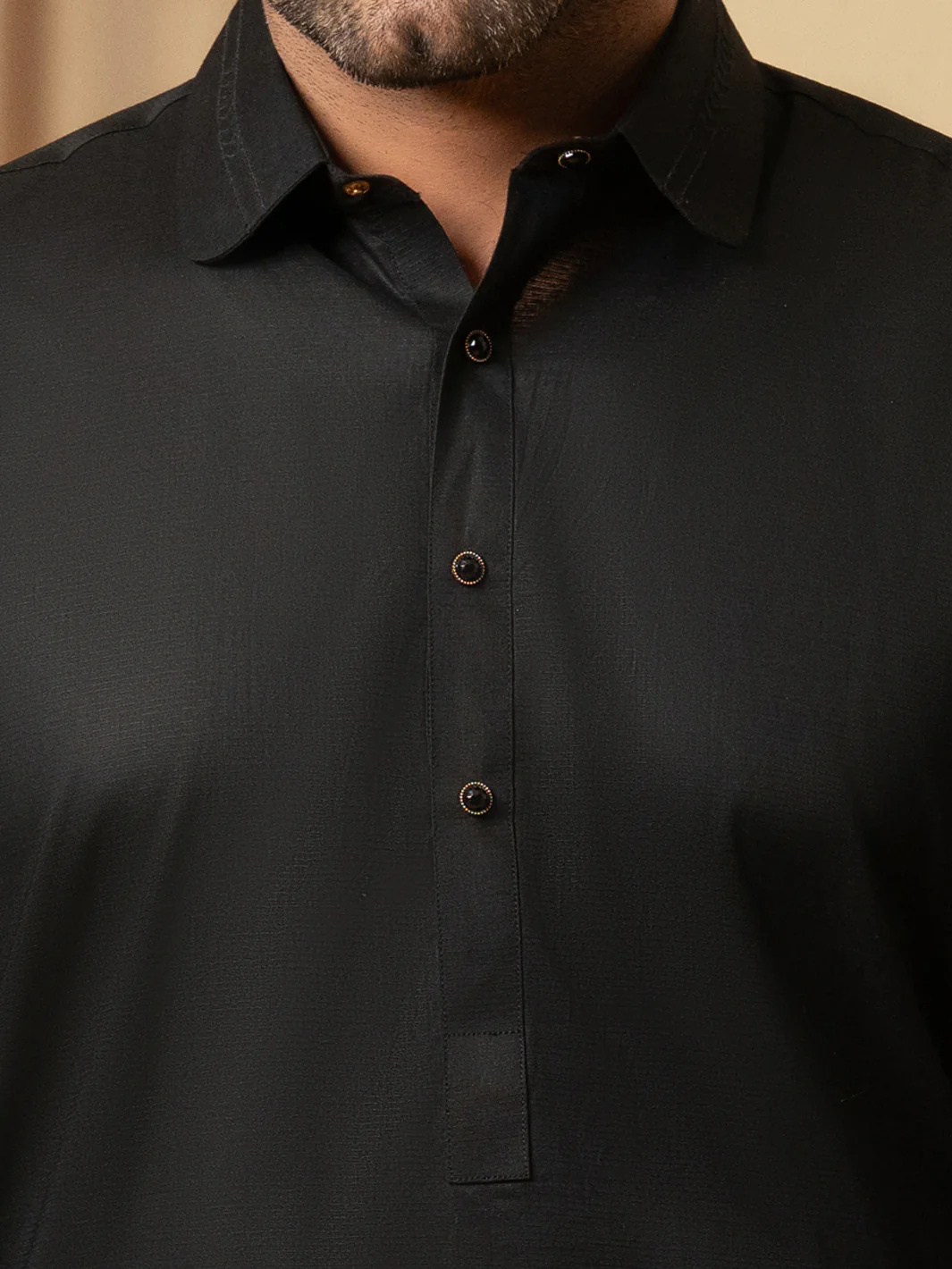 Black Cotton Kameez Shalwar - ALWA-KS-600 - Image 4