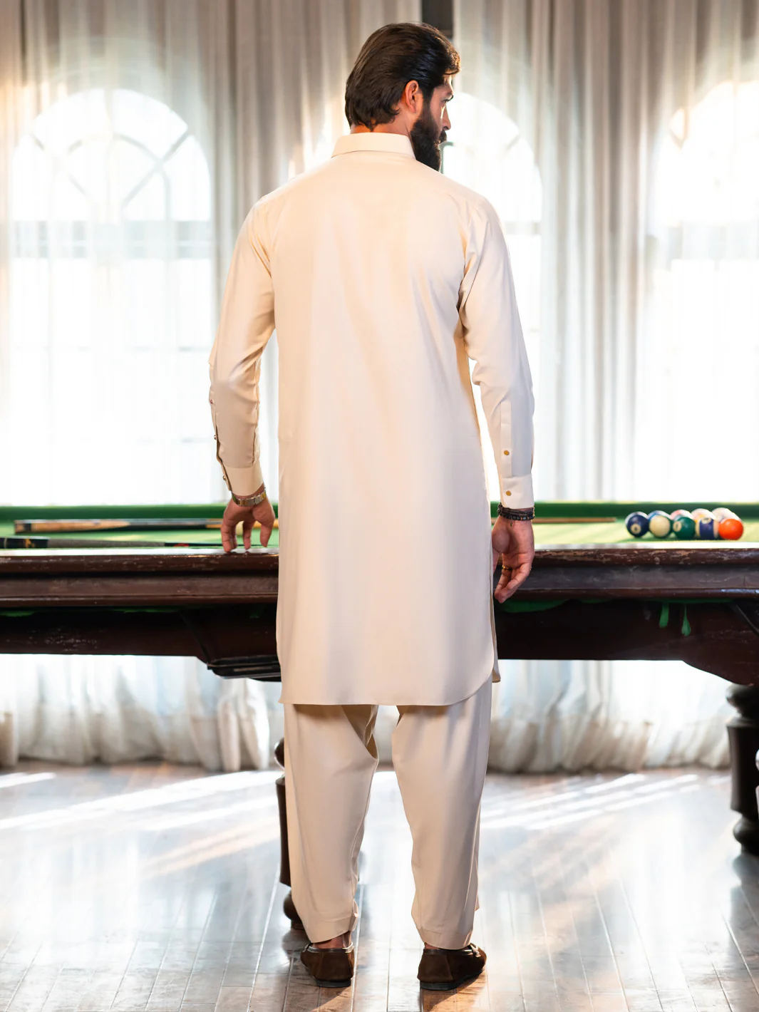 Cream Cut & Sew Kameez Shalwar - ALWA-KS-614 - Image 3