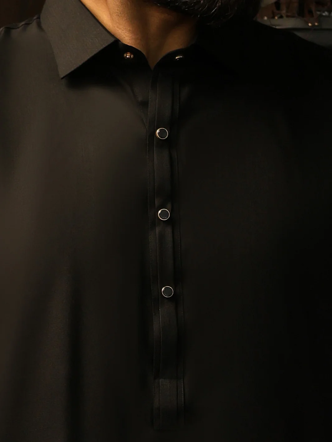 Black Cut & Sew Kameez Shalwar - ALWA-KS-624 - Image 4