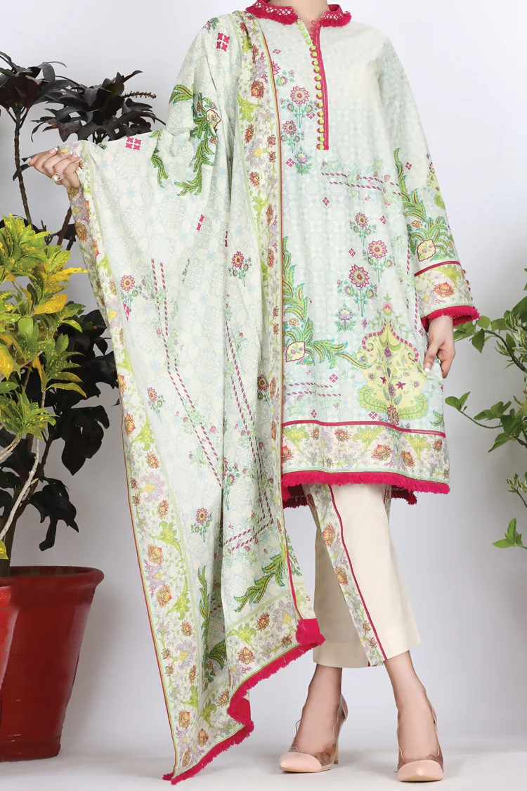 Aqua Cambric 3 Piece Unstitched - ALP-759