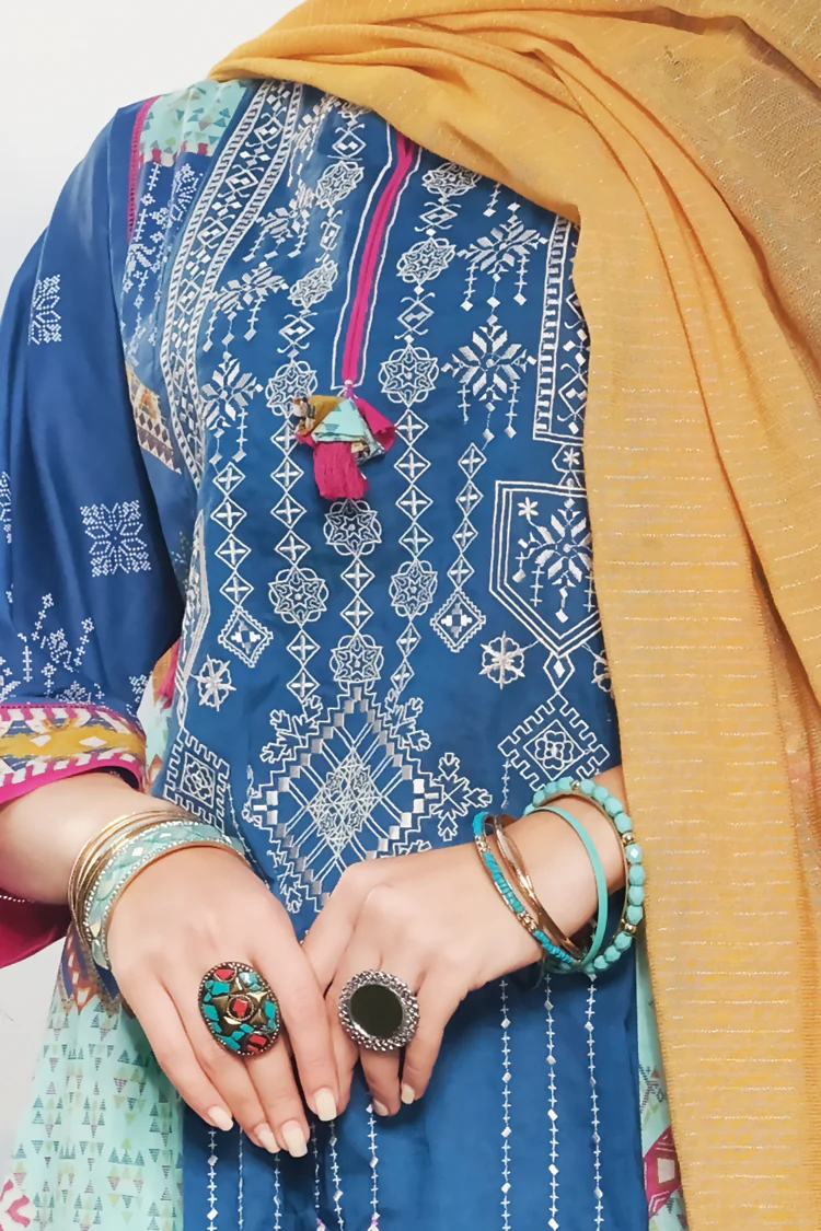 Aqua Lawn 3 Piece Stitched - ALP-615 - Image 2