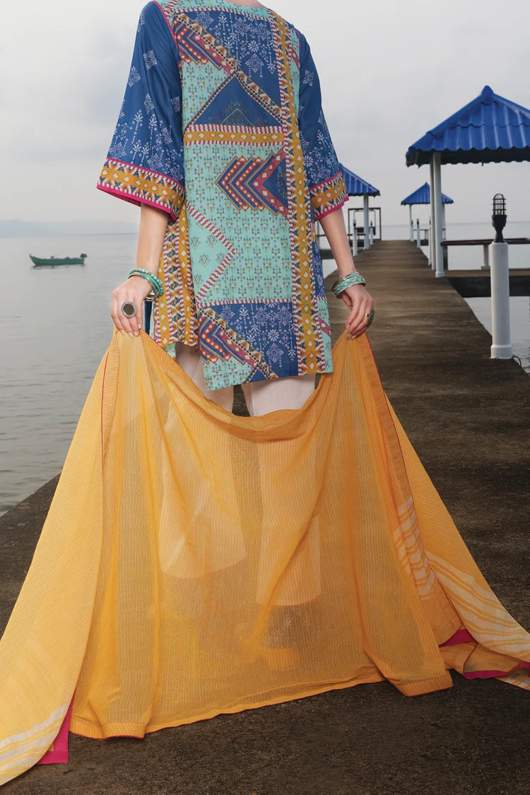 Aqua Lawn 3 Piece Stitched - ALP-615 - Image 3
