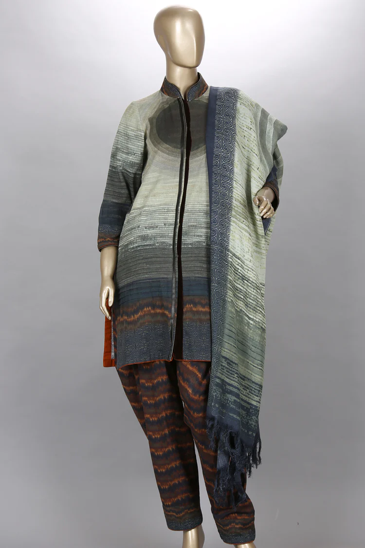 Grey 3 Piece Unstitched - AWP-082