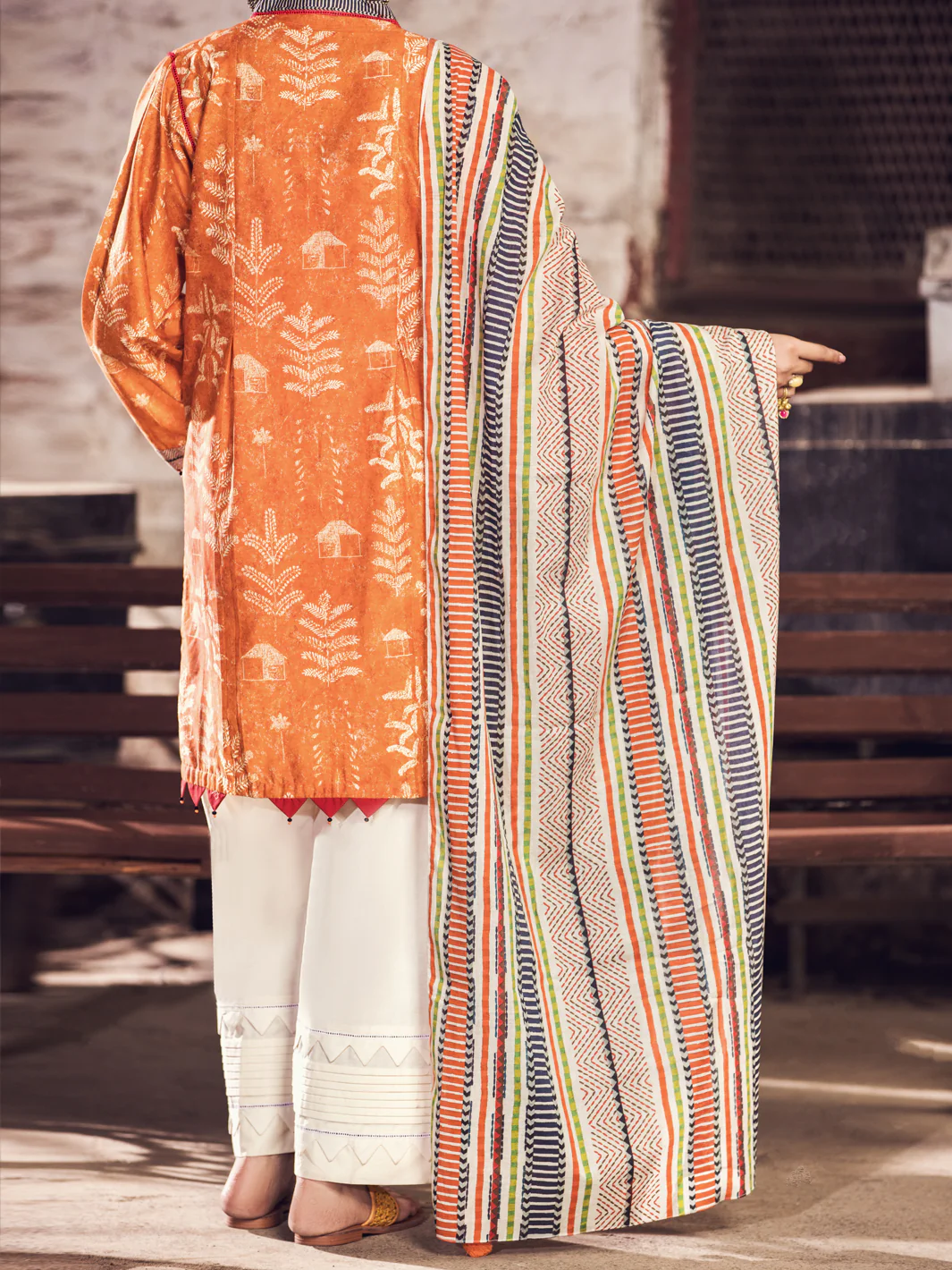 Orange Cambric 2 Piece Unstitched - AWP-2PS-364 - Image 2