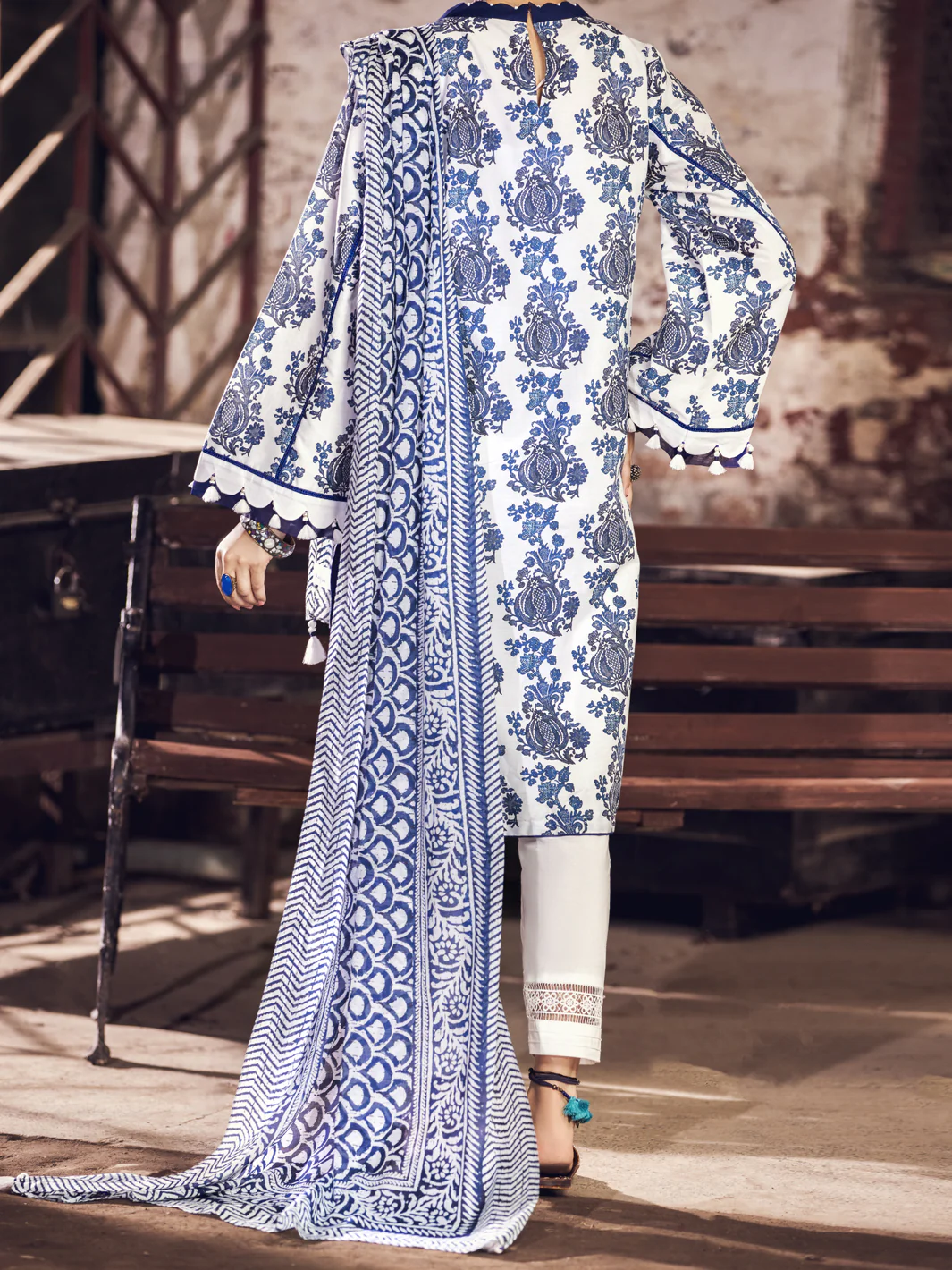 Navy Blue Cambric 2 Piece Unstitched - AWP-2PS-366 - Image 2