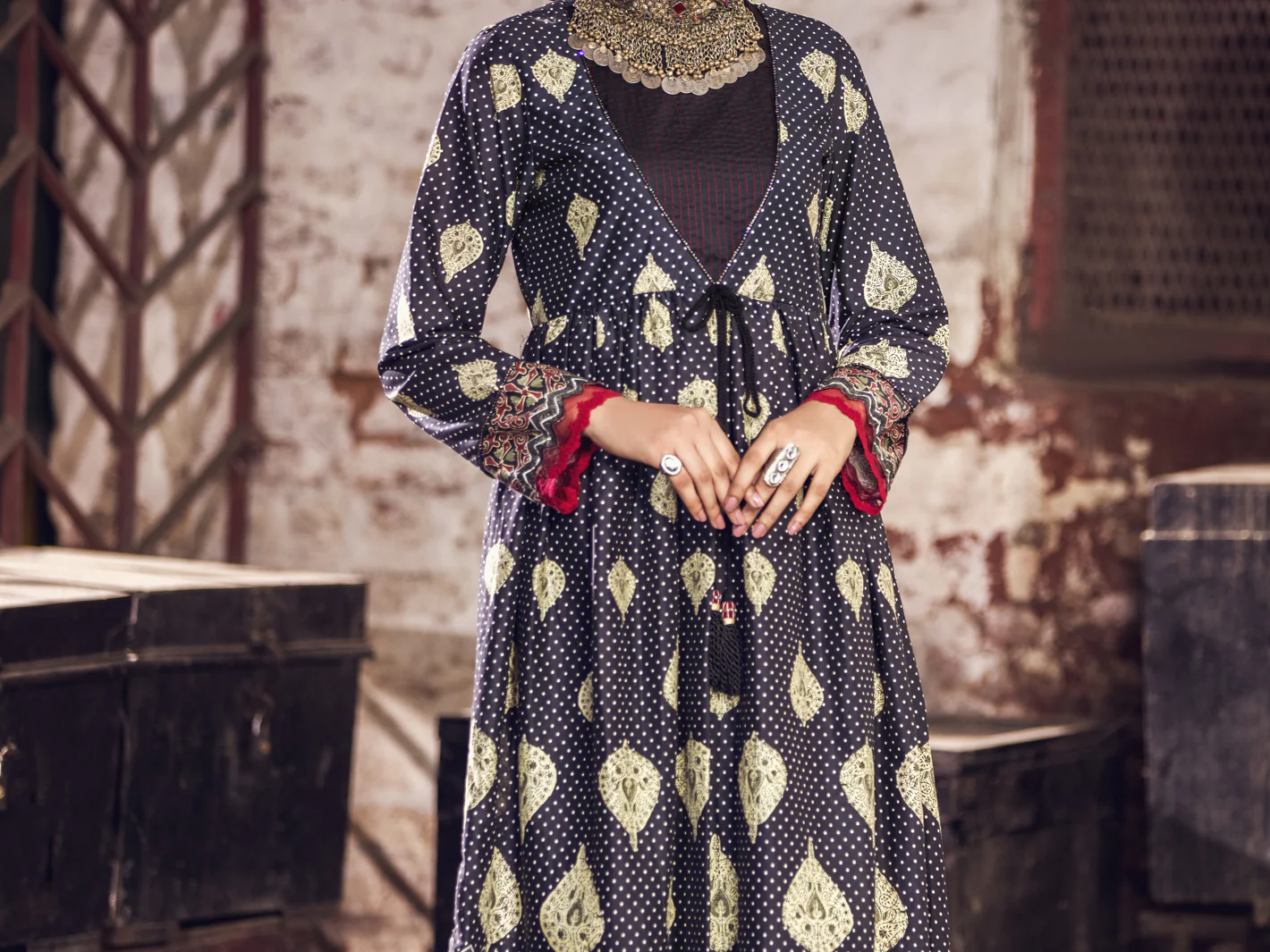 Black Cambric 2 Piece Unstitched - AWP-2PS-368 - Image 2