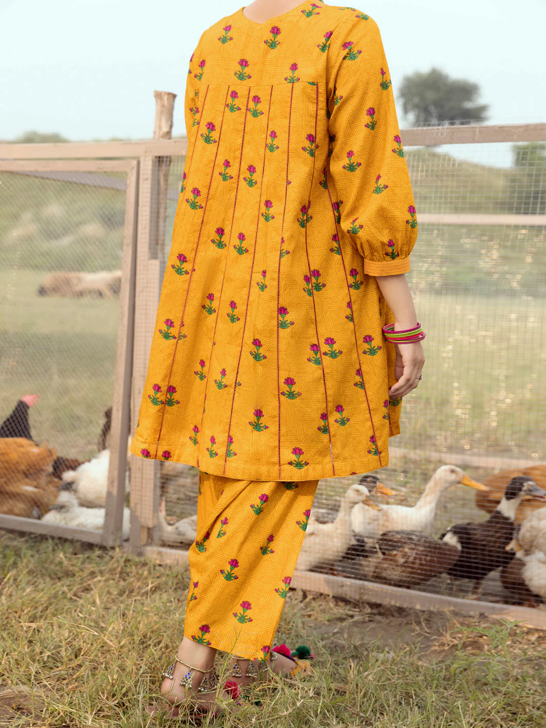 Mustard Cambric Unstitched 2 Piece - AWP-2PS-529 - Image 2