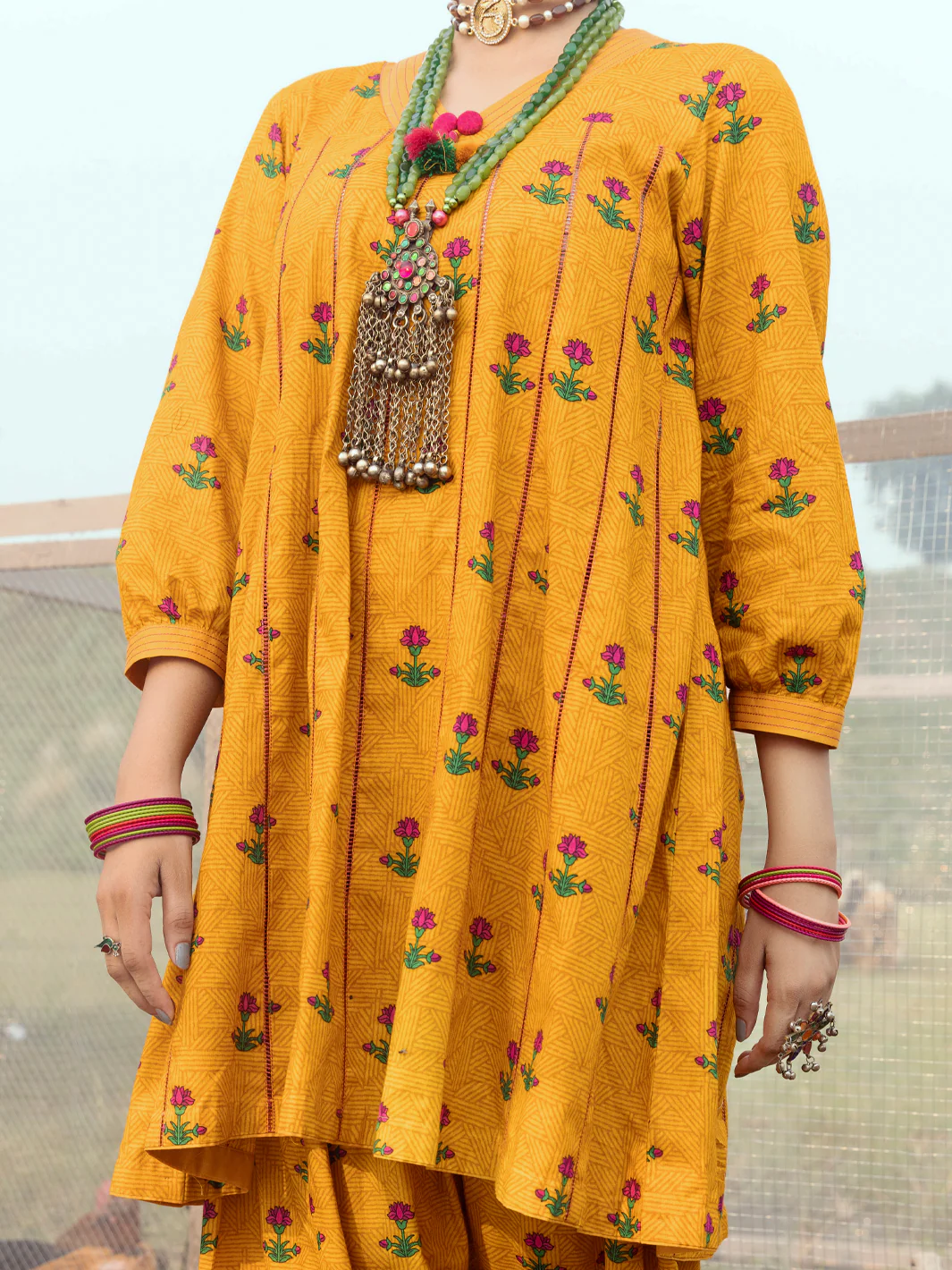 Mustard Cambric Unstitched 2 Piece - AWP-2PS-529 - Image 4