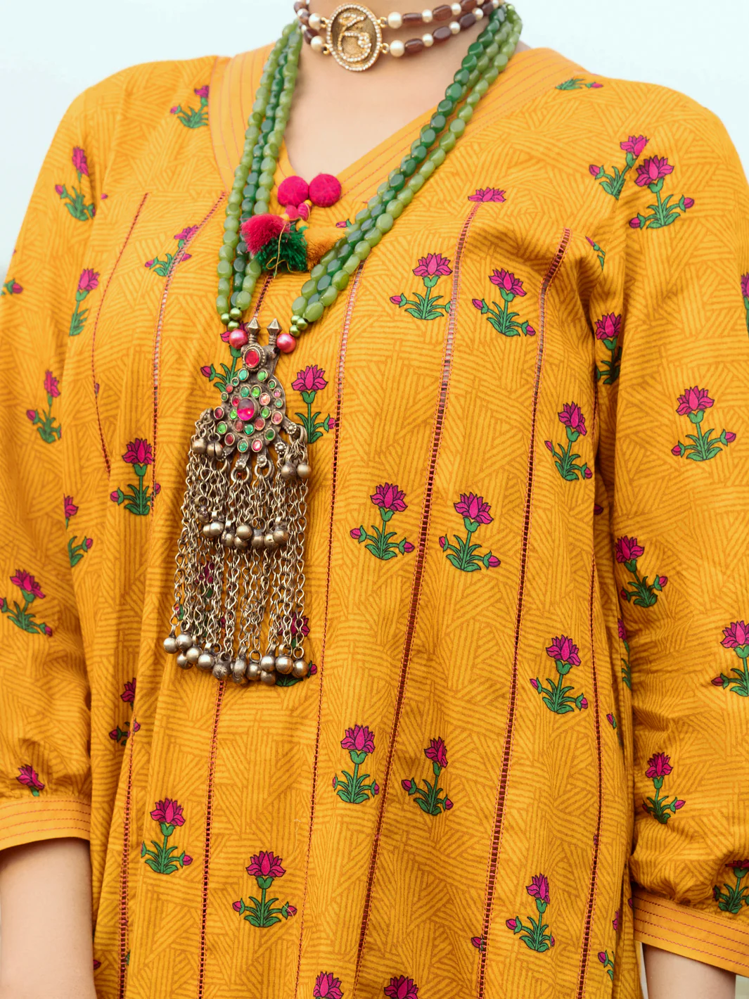 Mustard Cambric Unstitched 2 Piece - AWP-2PS-529 - Image 5