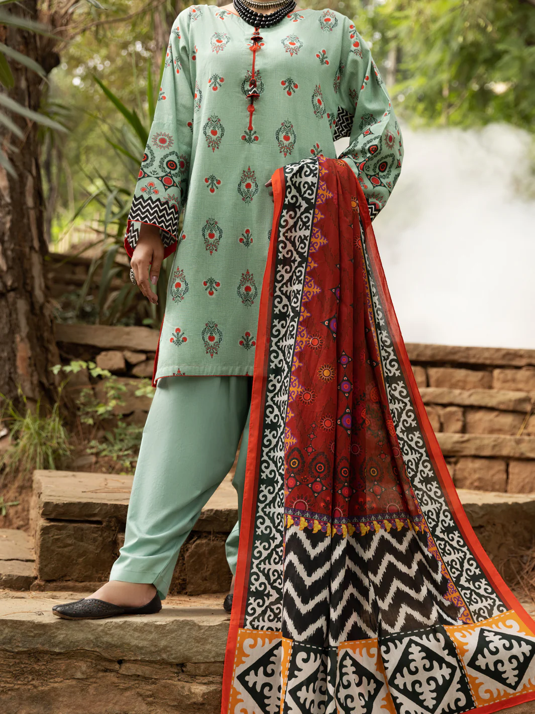 Sea Green Cambric 2 Piece Unstitched - AWP-2PS-588