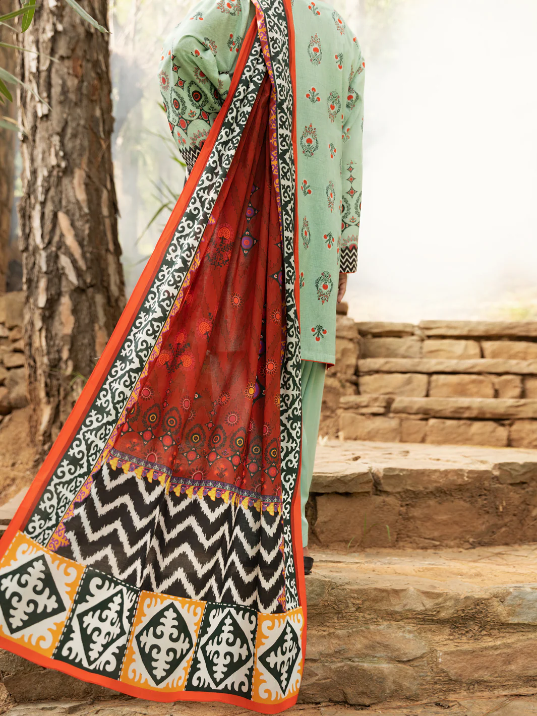 Sea Green Cambric 2 Piece Unstitched - AWP-2PS-588 - Image 2