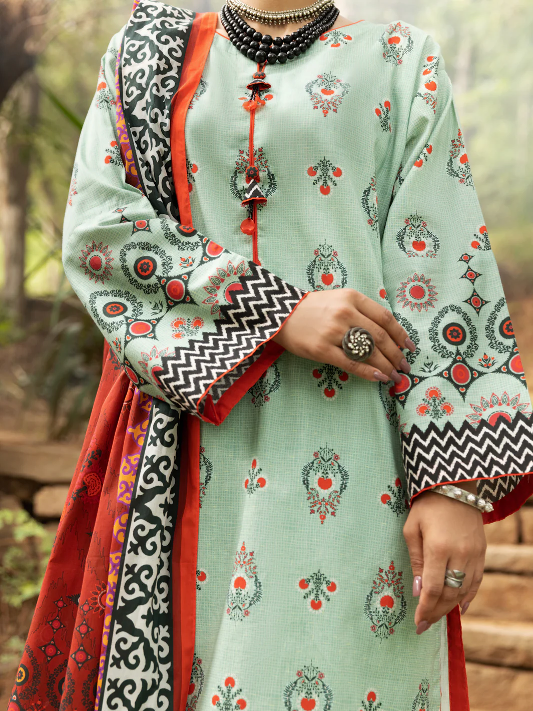 Sea Green Cambric 2 Piece Unstitched - AWP-2PS-588 - Image 3
