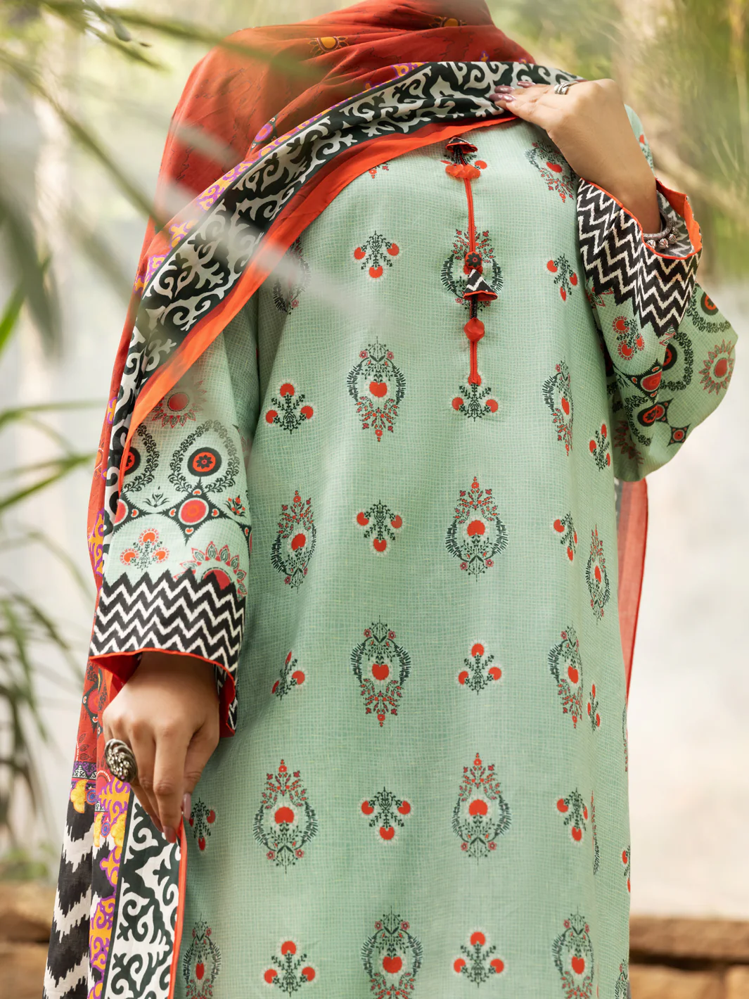 Sea Green Cambric 2 Piece Unstitched - AWP-2PS-588 - Image 4