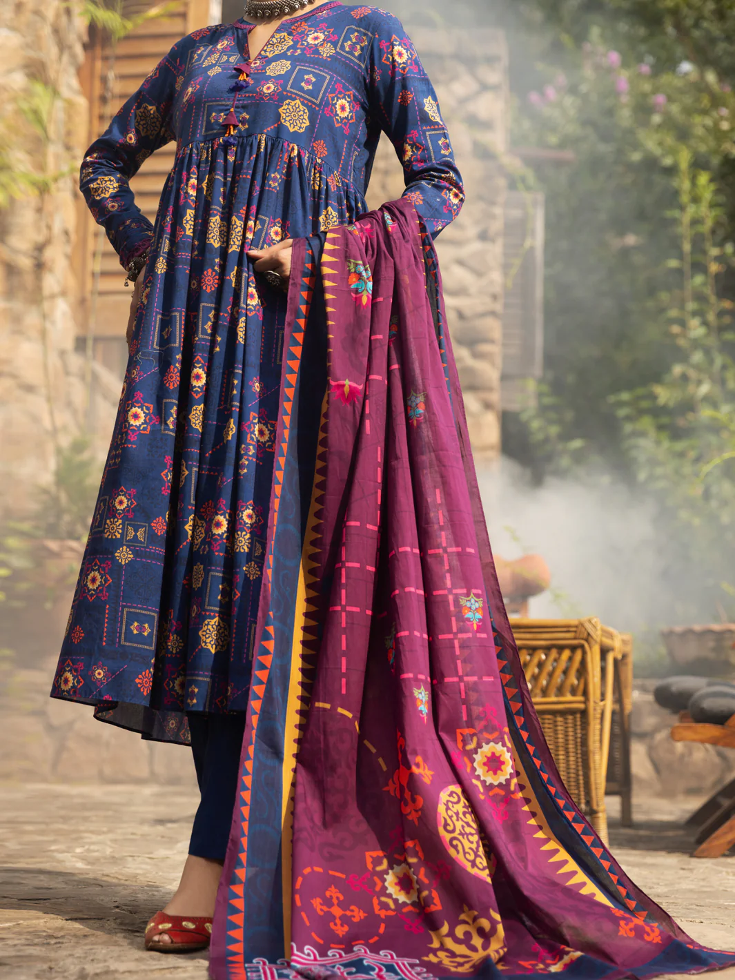 Blue Cambric 2 Piece Unstitched - AWP-2PS-591