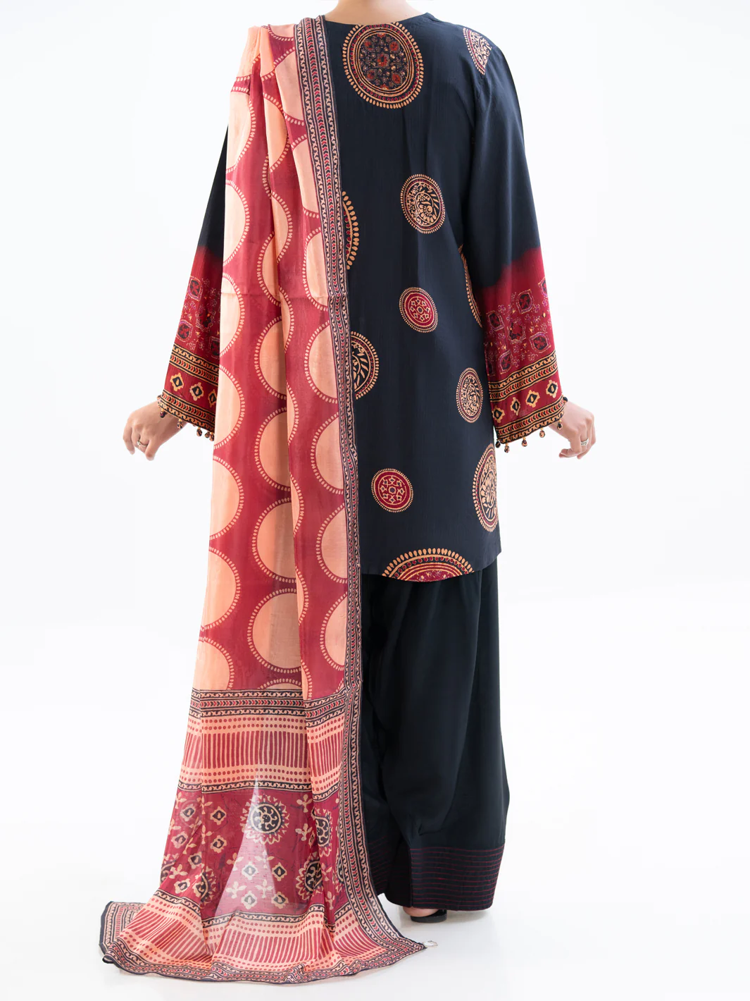 Black Khaddar 2Pc Unstitched - AWP-2PS-LKD-837 - Image 2