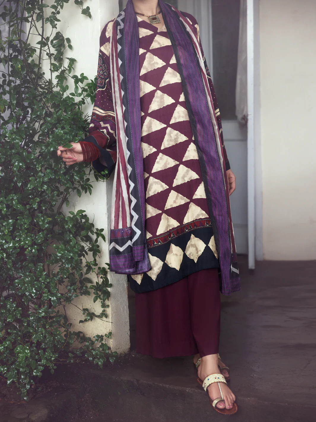 Plum Khaddar 2Pc Unstitched - AWP-2PS-LKD-839 - Image 2