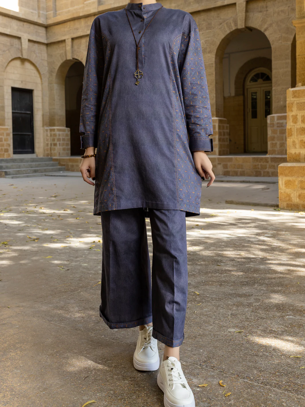 Denim Grey 2 Piece Stitched - AWP-2PS-LKS-391 - Image 2