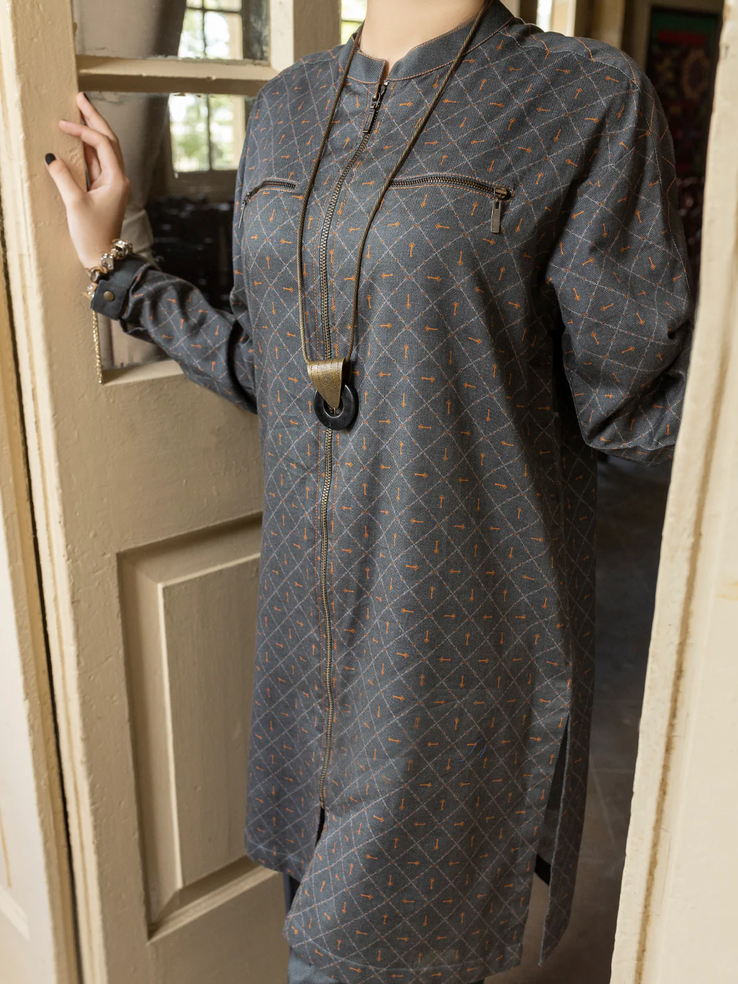 Dark Grey 2 Piece Stitched - AWP-2PS-LKS-392 - Image 2