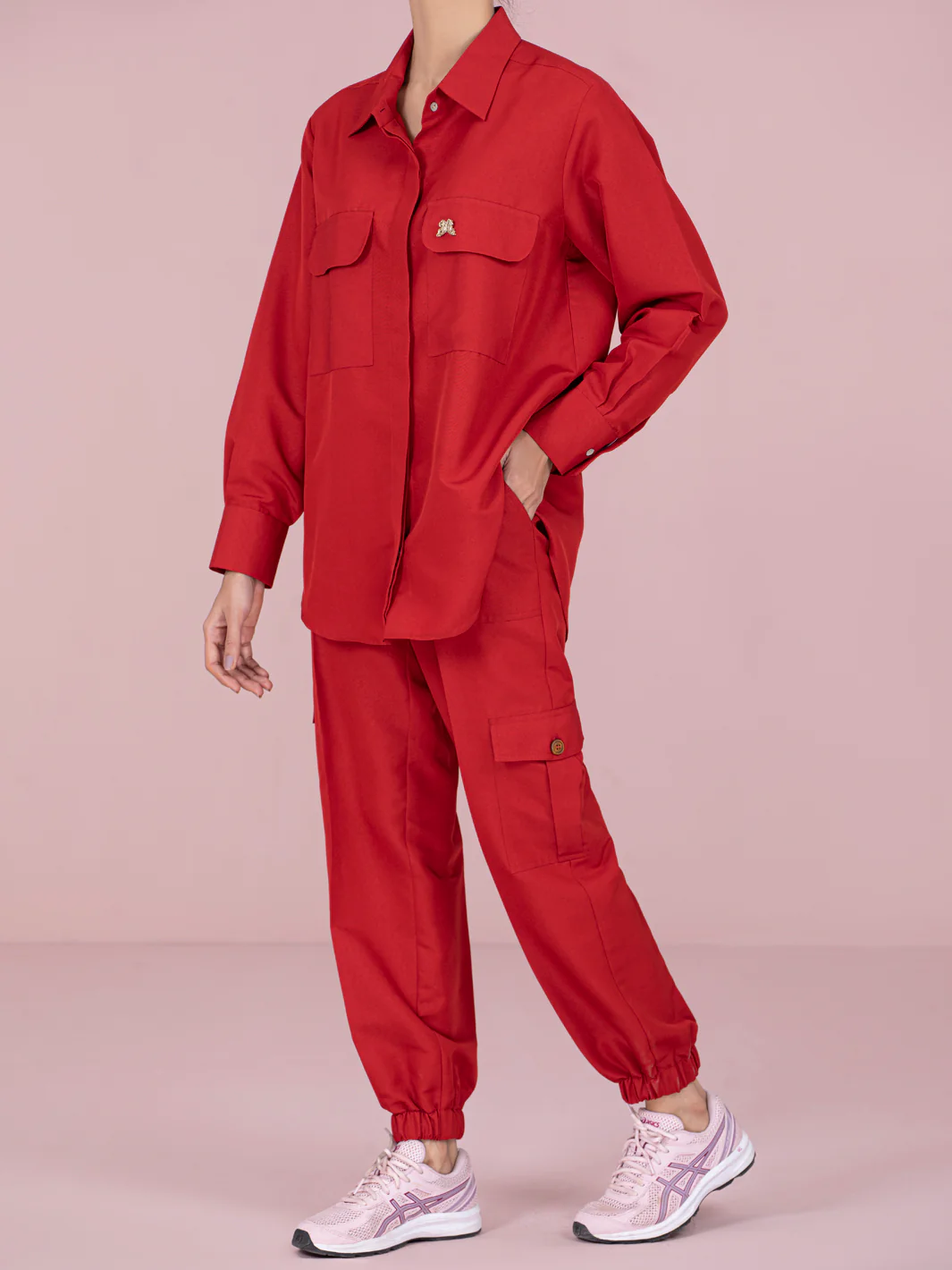 Red Rayon 2 Piece Stitched - AWP-2PS-LKS-462
