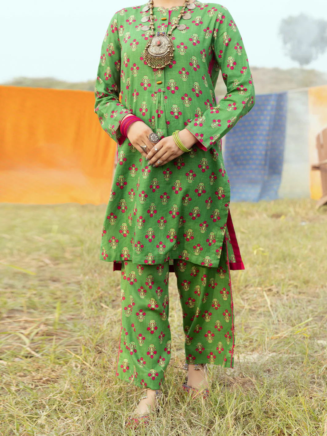 Green Cambric 2 Piece Stitched - AWP-2PS-LKS-527